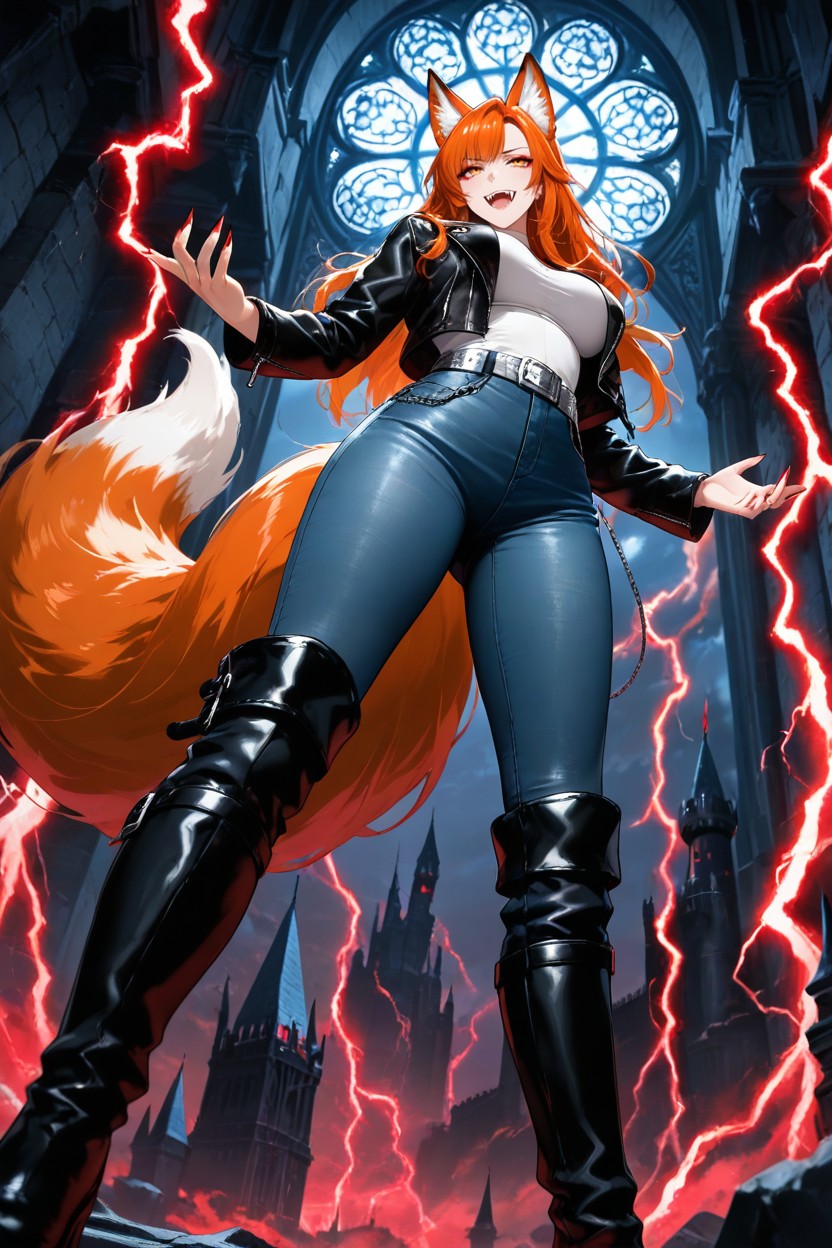Black Overknee Boots, Aesthetic, White Top AI Porn