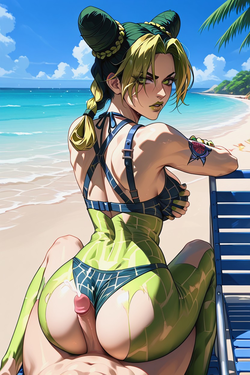 Buttjob, Jolyne Wearing Only A Bra And Panties, Cumming On Ass Hentai AI Porn