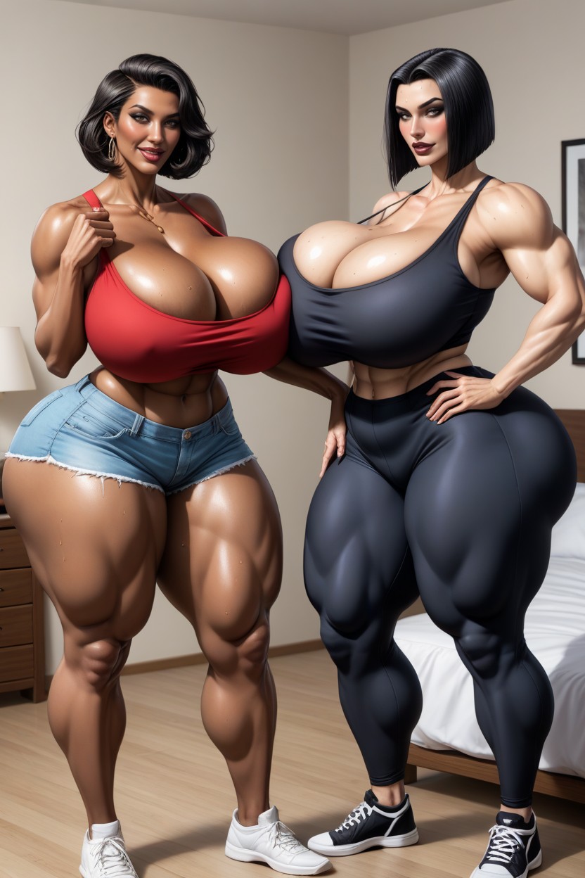 Rear View, Form Fitting Clothes, Dark Skin AI Porn