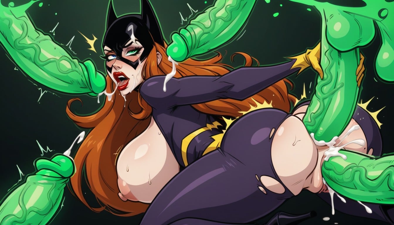 Bimbo, Beautiful Face, Sex With Green Glowing Ghost AI Porn