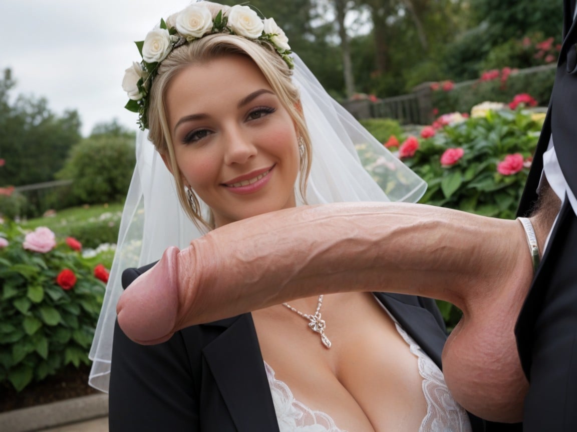 Bride, Cock Reaches Floor, Outside AI Porn