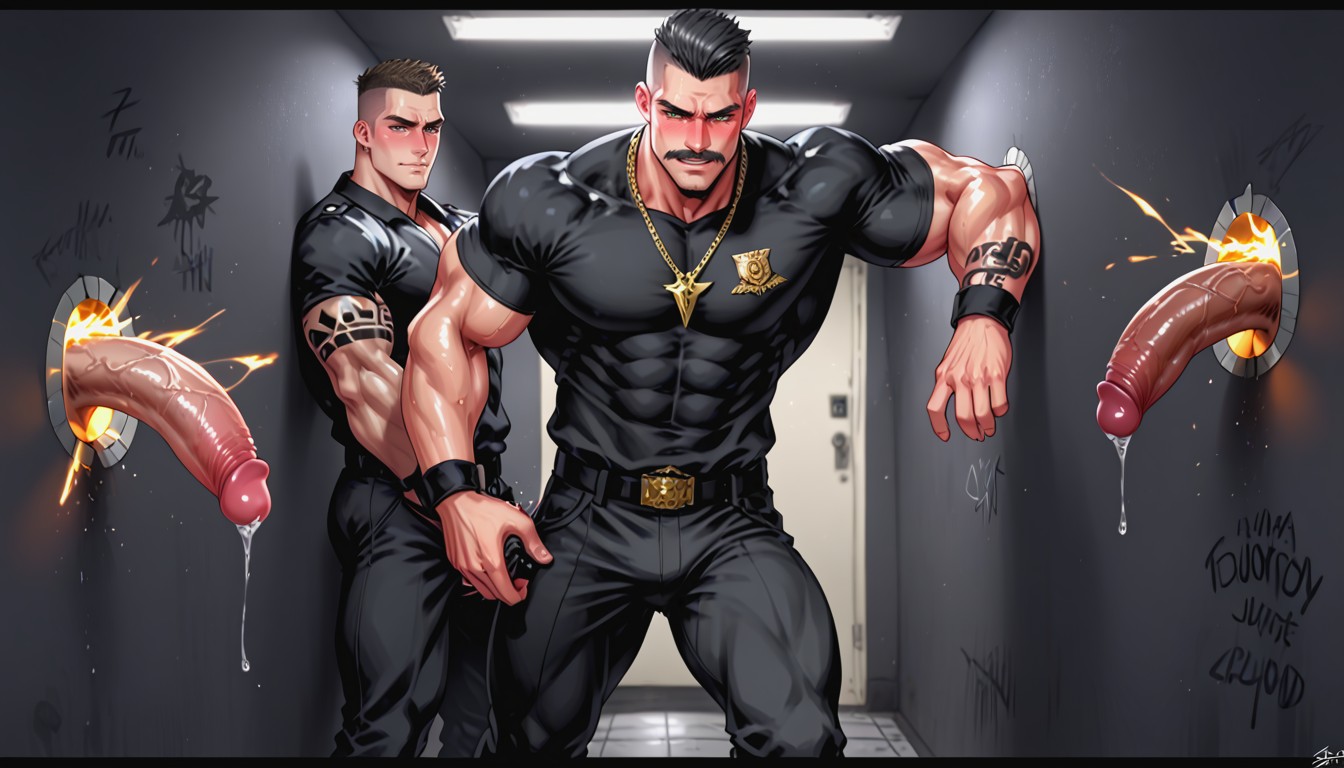 Sweaty Bodies, Hdr, Shaved Head AI Gay Porn