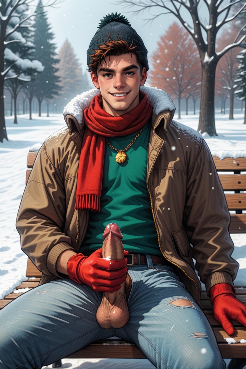 Open Hoodie, Snow, Winter AI Gay Porn