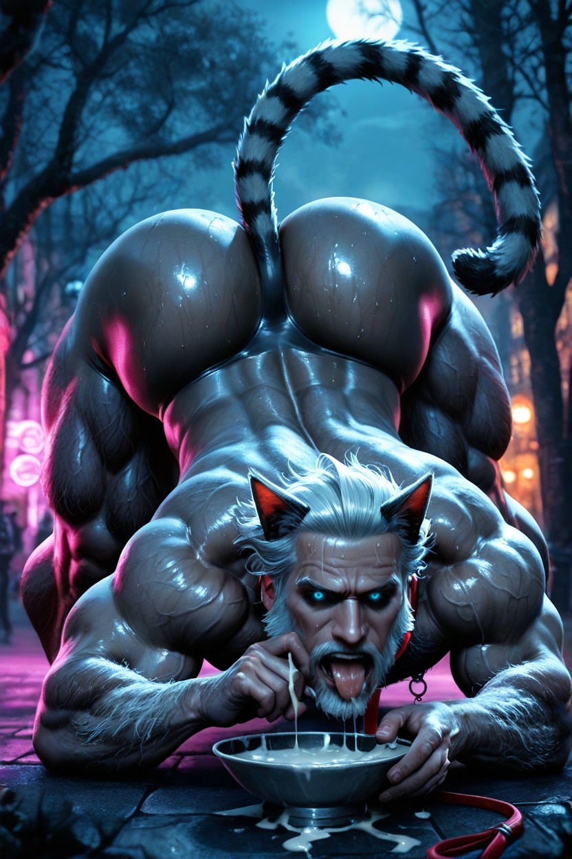 Sweaty, Hairy Torso, Leash AI Gay Porn