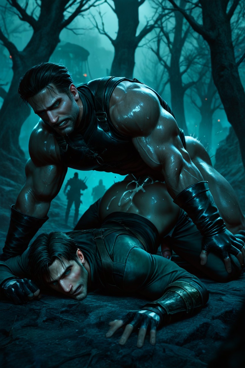 Dramatic Scene, Muscular, Artstation Quality AI Gay Porn