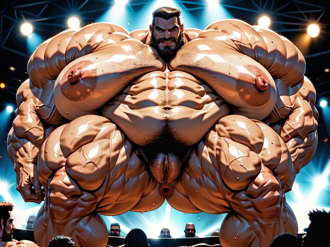 Gaped Holes, Oiled Skin, Front View AI Porn