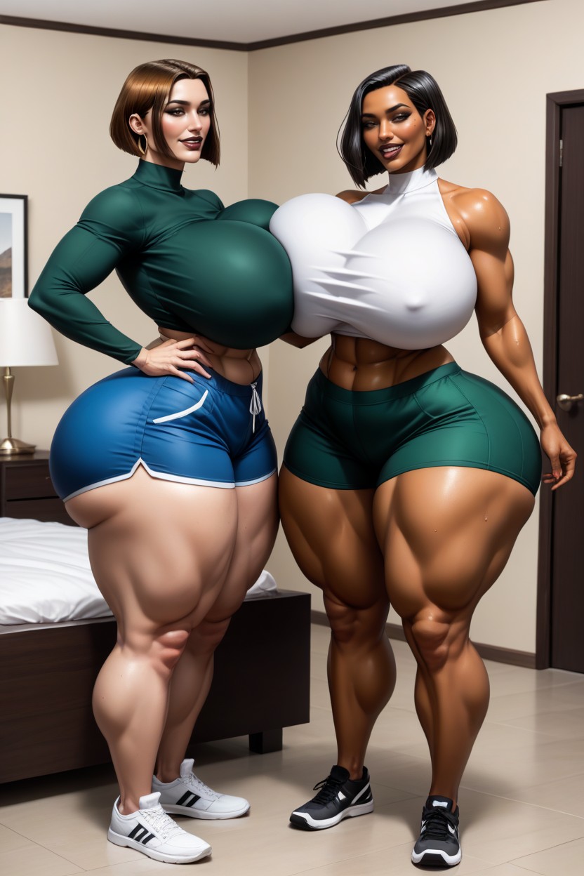 Thick Thighs, Natural Sagging Breasts, Sweater AI Porn