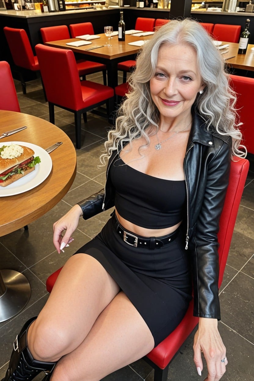 Blushing, Black Skirt, Thick Thighs AI Porn