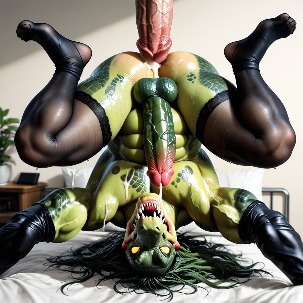 Pretty Face, Alligator Like Snout, Extreme Large Penis AI Gay Porn