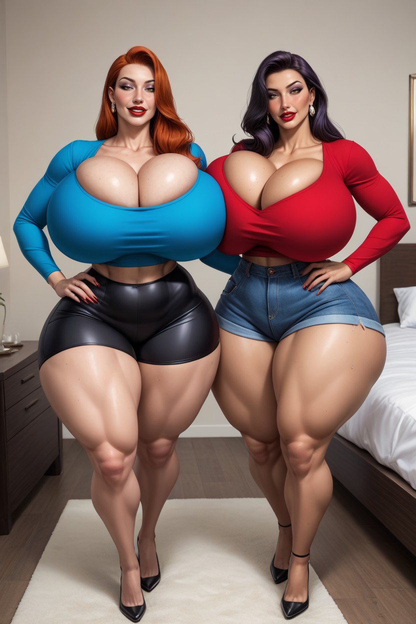 Cleavage, Extremely Large Ass, Massive Ass AI Porn