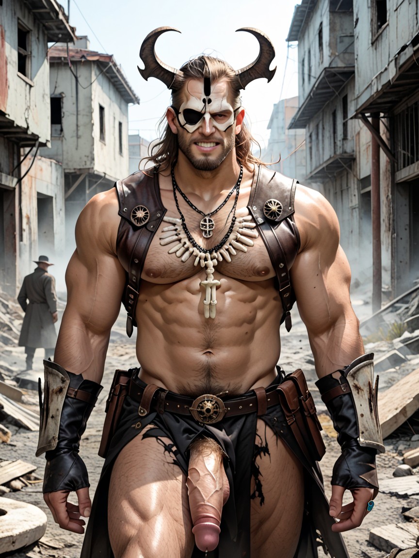 Nipple Chains, Rings And Chains Marking Rank, And Deep Red AI Gay Porn