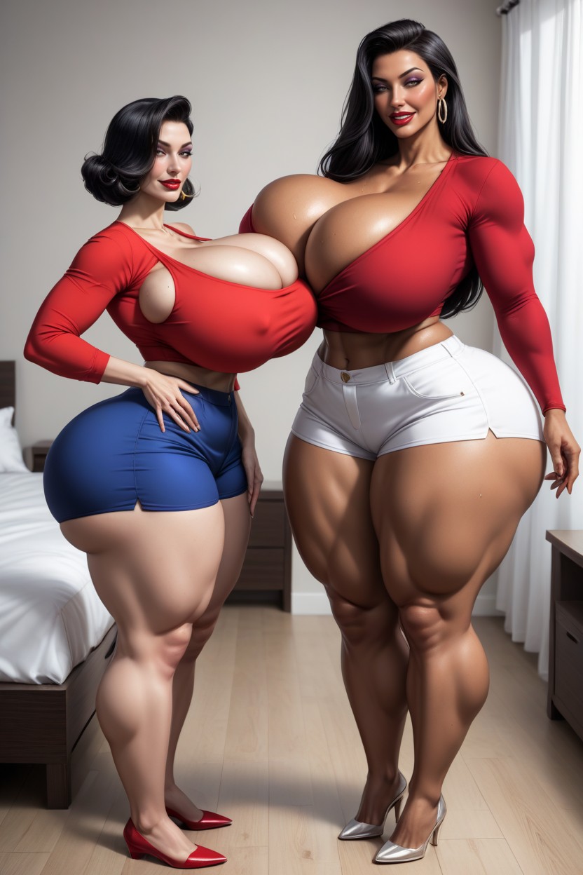 2 People, Sweater, Black Hair AI Porn
