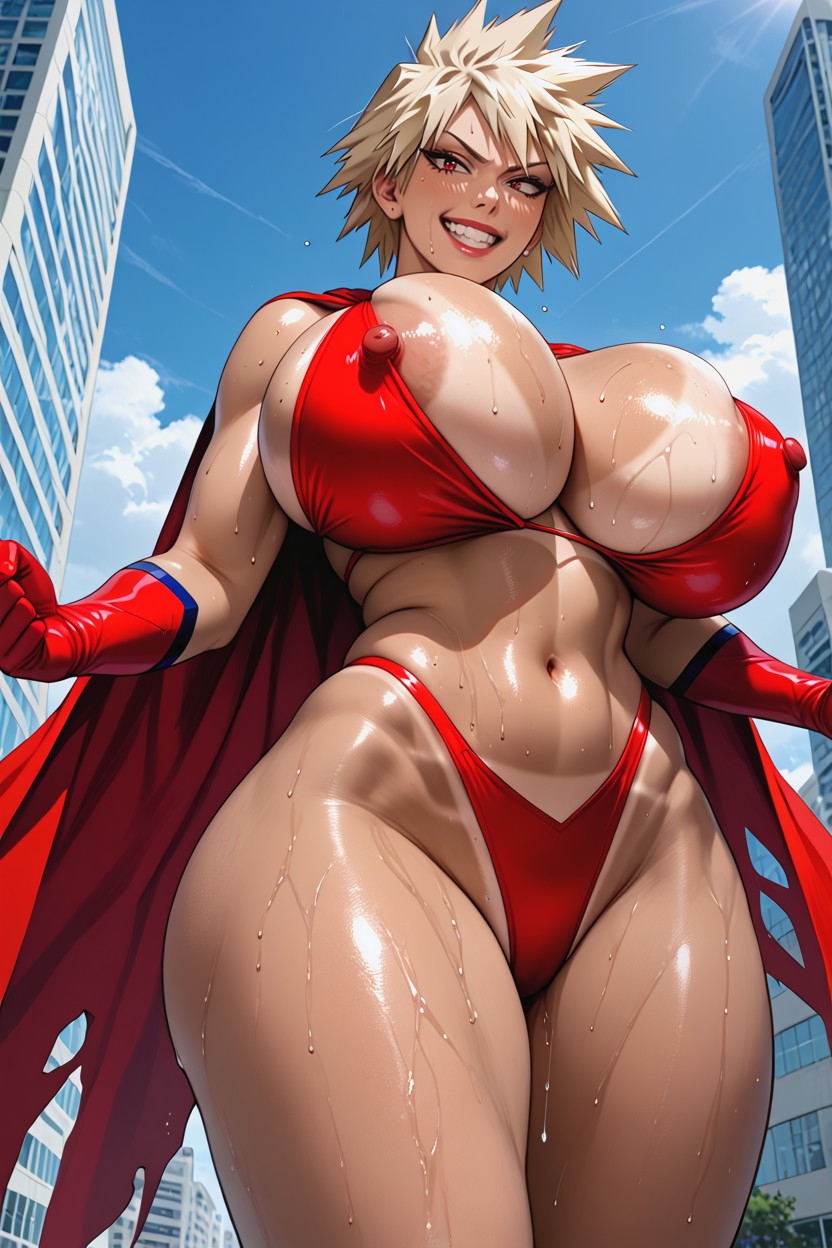 Evil Grin, Colossal Breast, Superhero Hentai AI Porn
