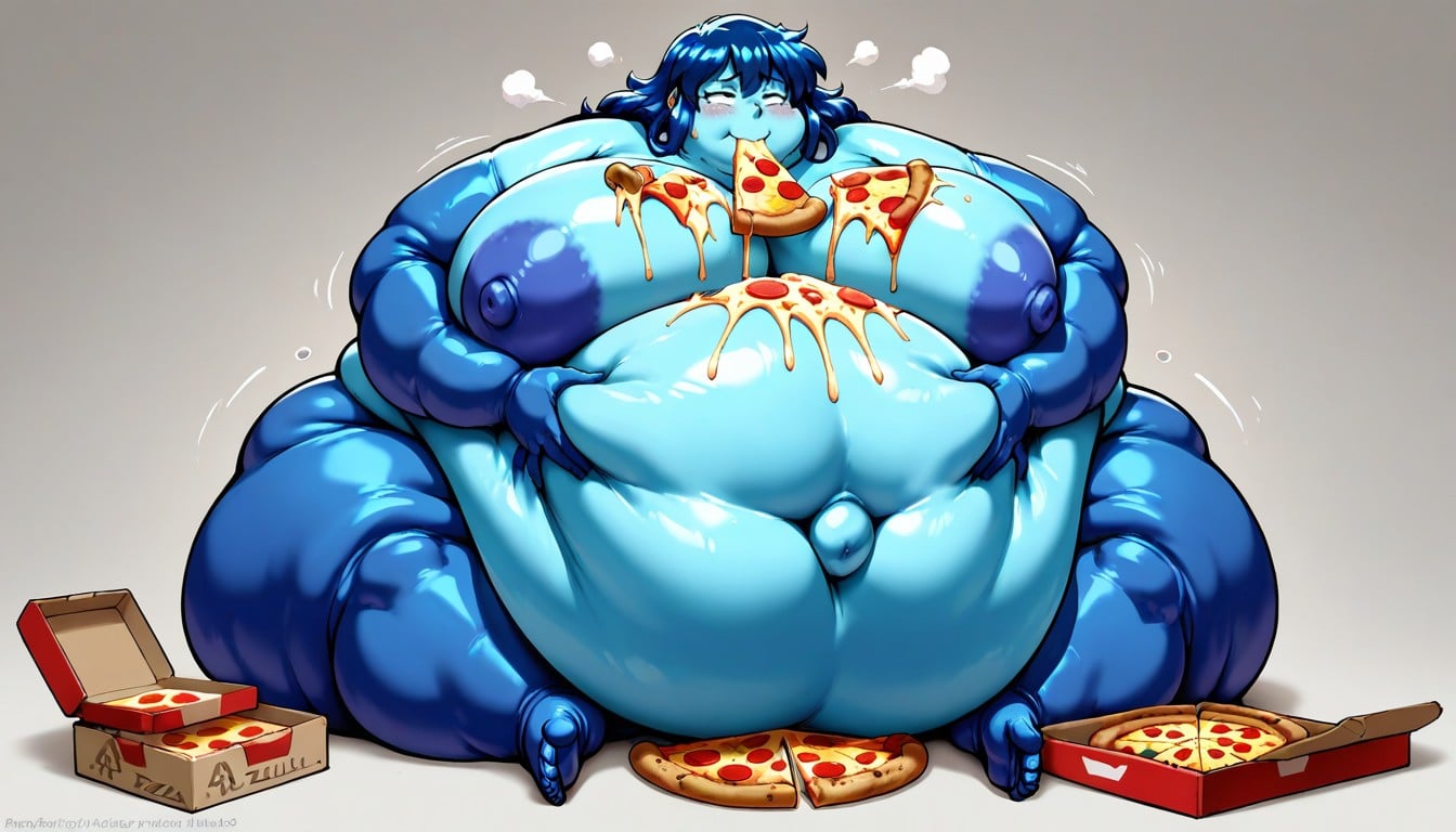Pizza Boxes Everywhere, Solo, Extremely Fat Arms Hentai AI Porn