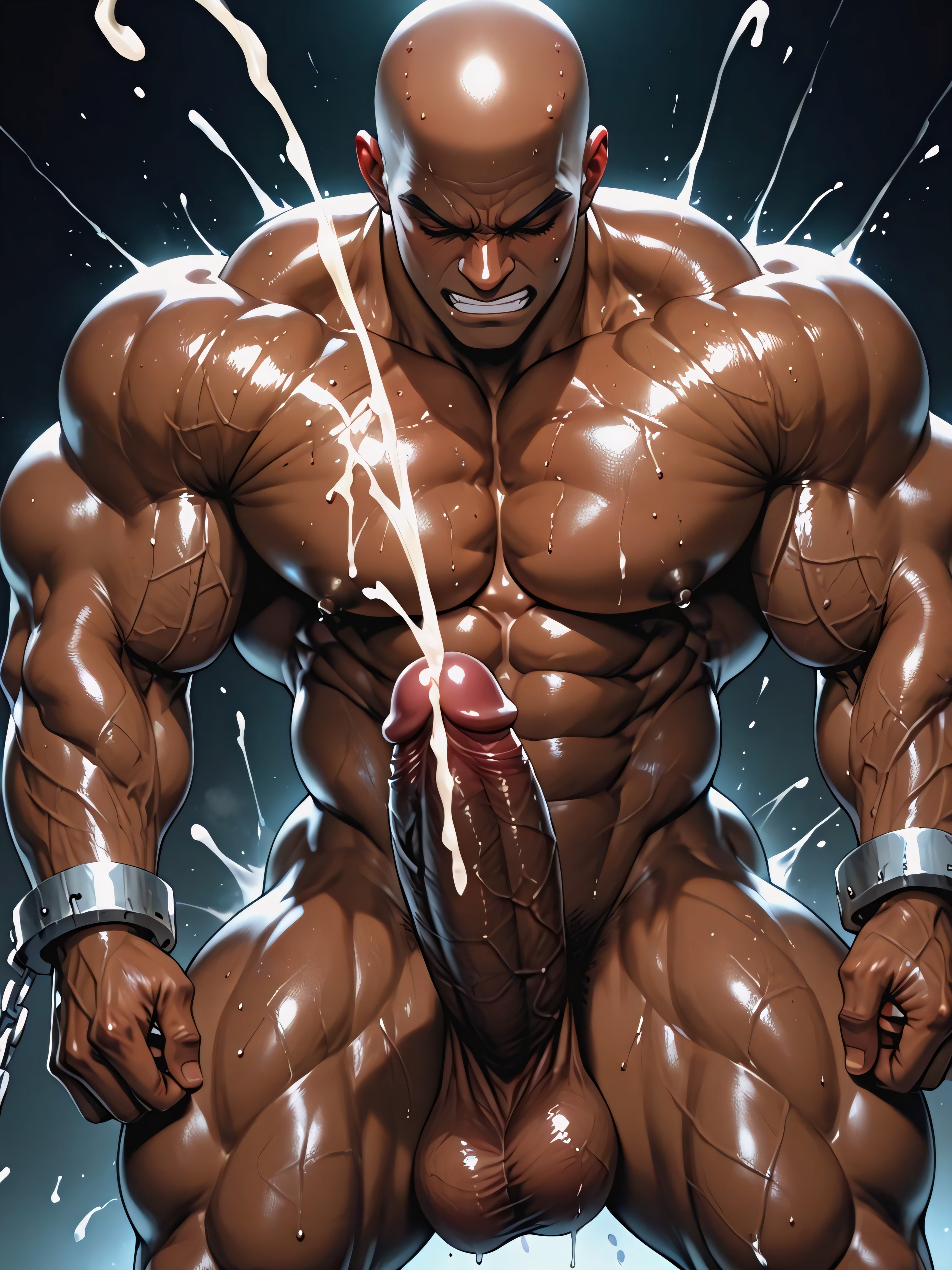 Entire Body Was Taut With Muscle With Thick Veins Visible Beneath The Surface, Muscular, Massive Black Cock AI Gay Porn