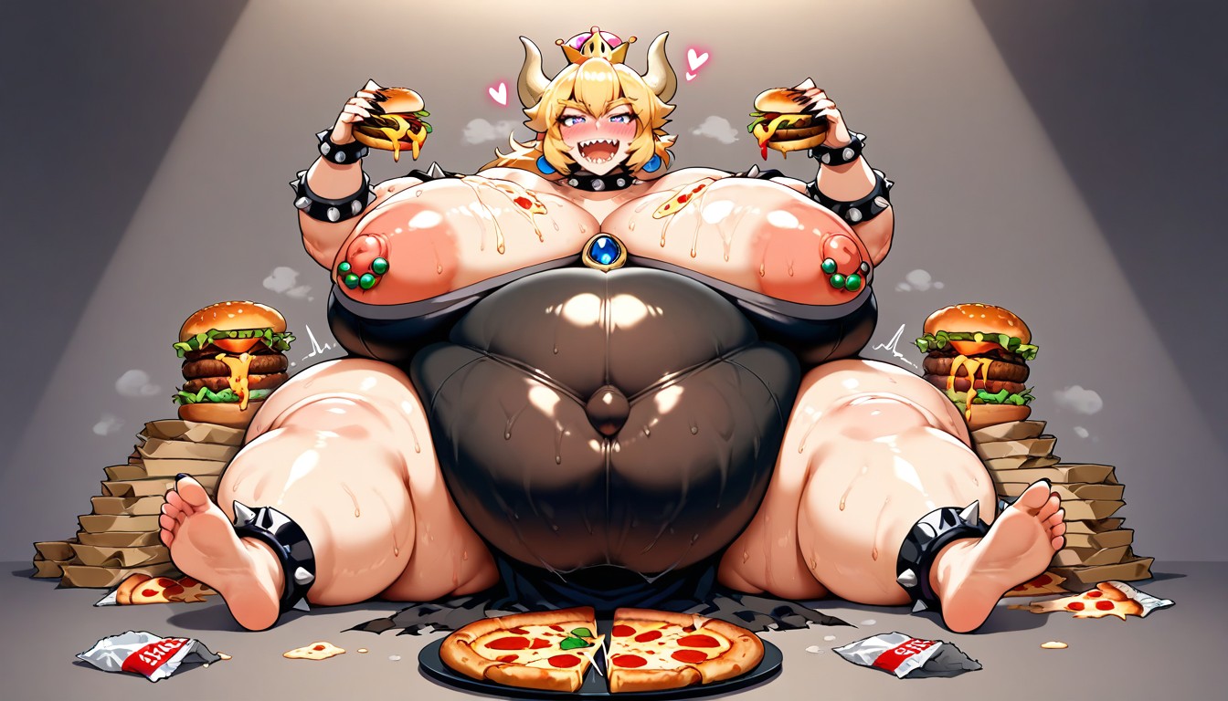 Pizza Boxes Everywhere, Morbidly Obese, Empty Pizza Boxes Hentai AI Porn