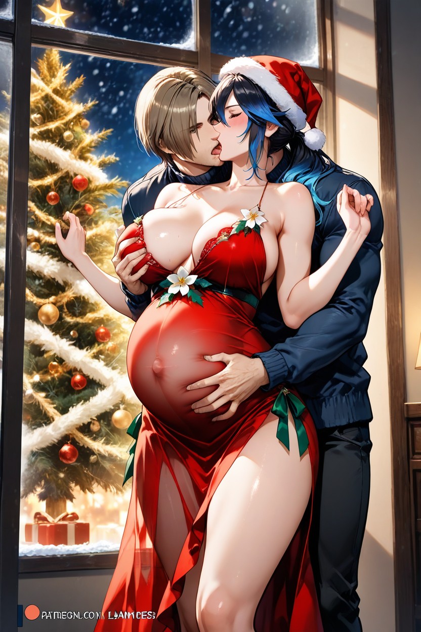 Male Is Not Embracing Her, Nevado, Christmas Tree Hentai IA