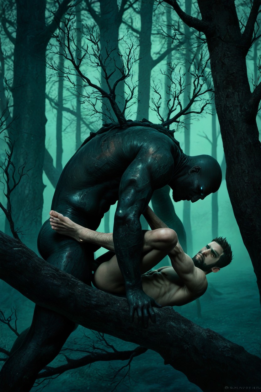 Men Only, Correct Anatomy, Dramatic Scene AI Gay Porn