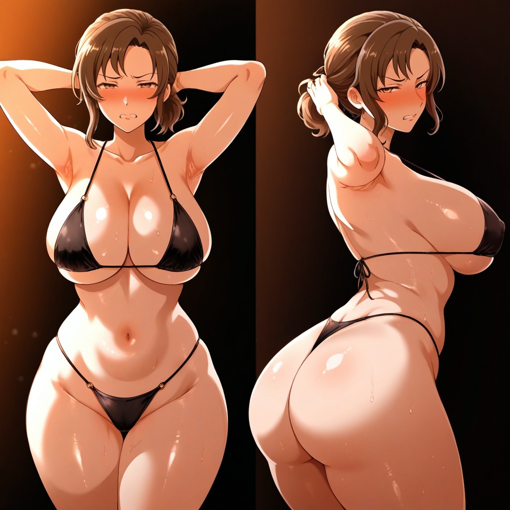 Uncensored, Soft Shading, Hands Behind Head Hentai IA