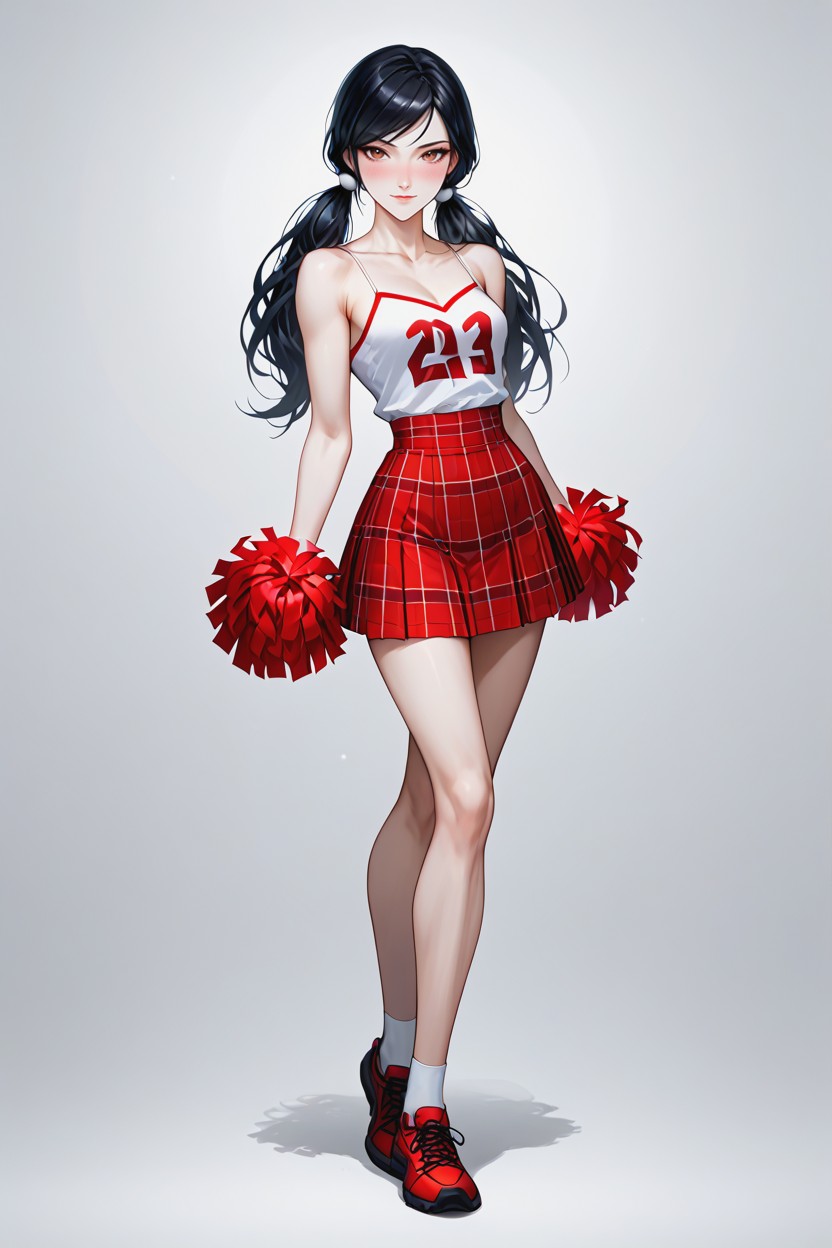 Idol Face, Full Body, Plaid Folded Skirt AI Porn