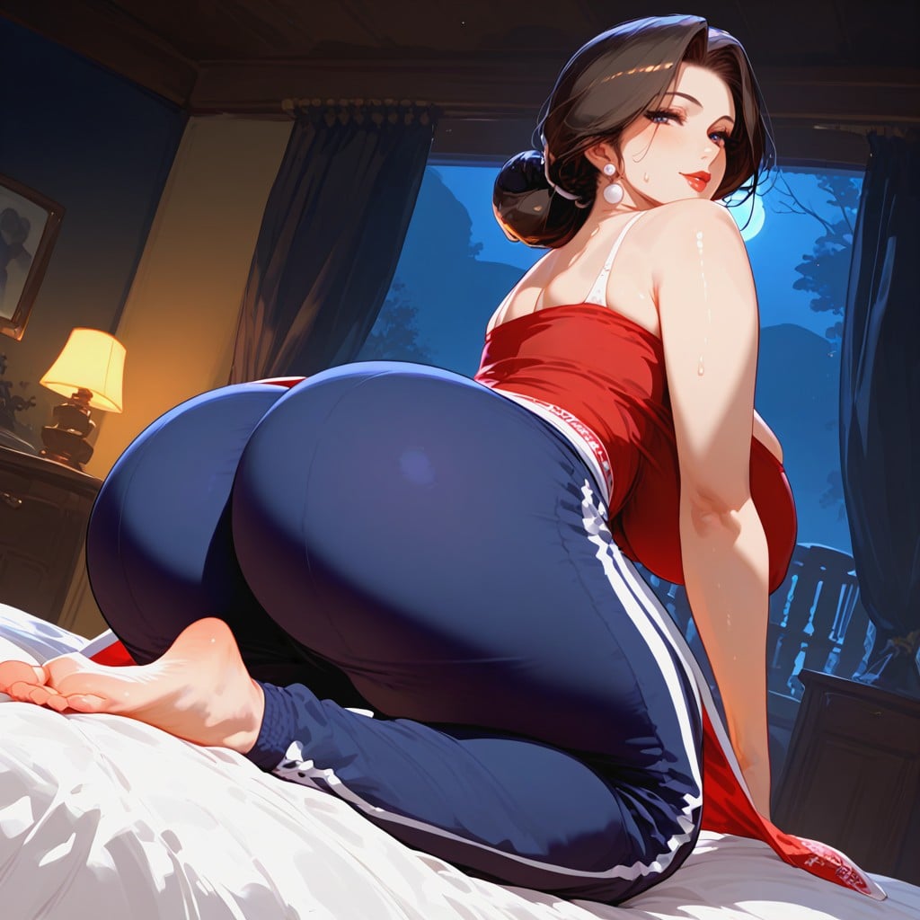 Ass Bigger Than Torso, In Bedroom, Voluptous Butt MILF AI Porn