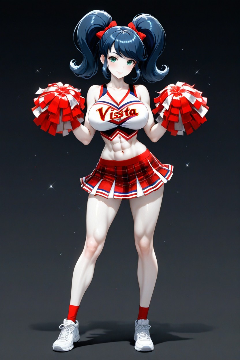 From Miraculous, Lean Body, Red And White Cheer Uniform AI Porn