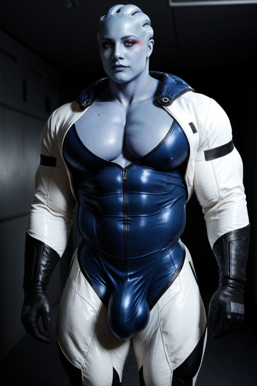 Liara Tsoni From Mass Effect, Massive Pecs, Panty Bulge Shemale AI Porn