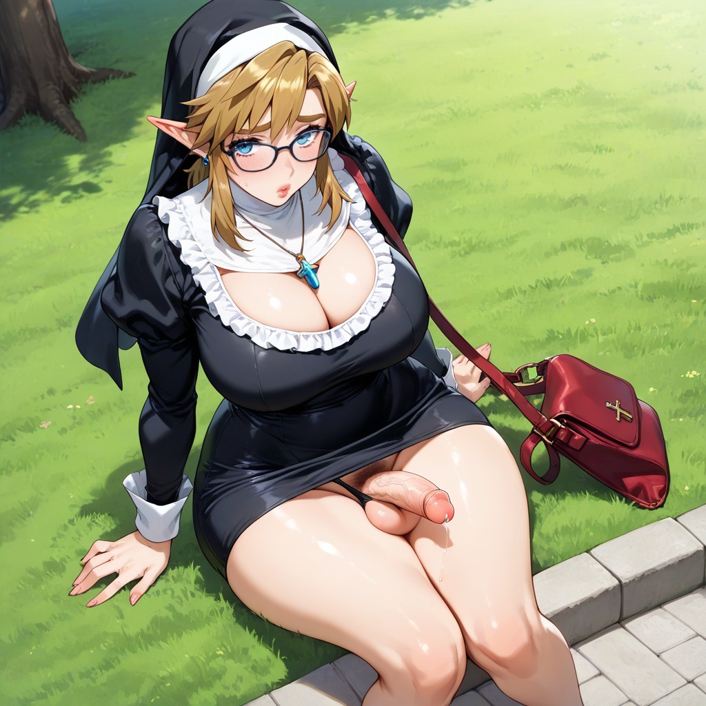 Rounded Very Big Breasts, Nun, Shy Hentai AI Porn