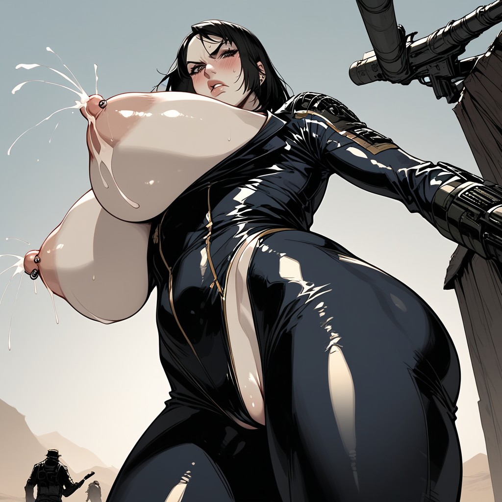 Long Erect Nipples, Desert Bandit Camp, Bikini Tan Lines AI Porn