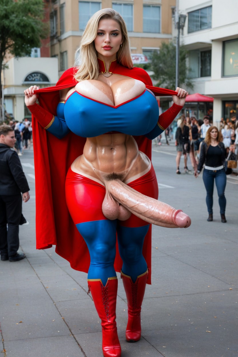 Victorias Secret Model Quality Ultra, Sweaty Skin, Supergirl Transfrau KI-Porno
