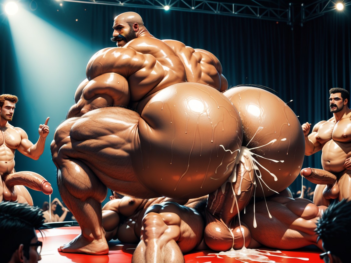 Extreme Deep Throat, Huge Hyper Cocks Pushing Up Hyper Boobs, Both Boobs Getting Sucked Hard AI Gay Porn