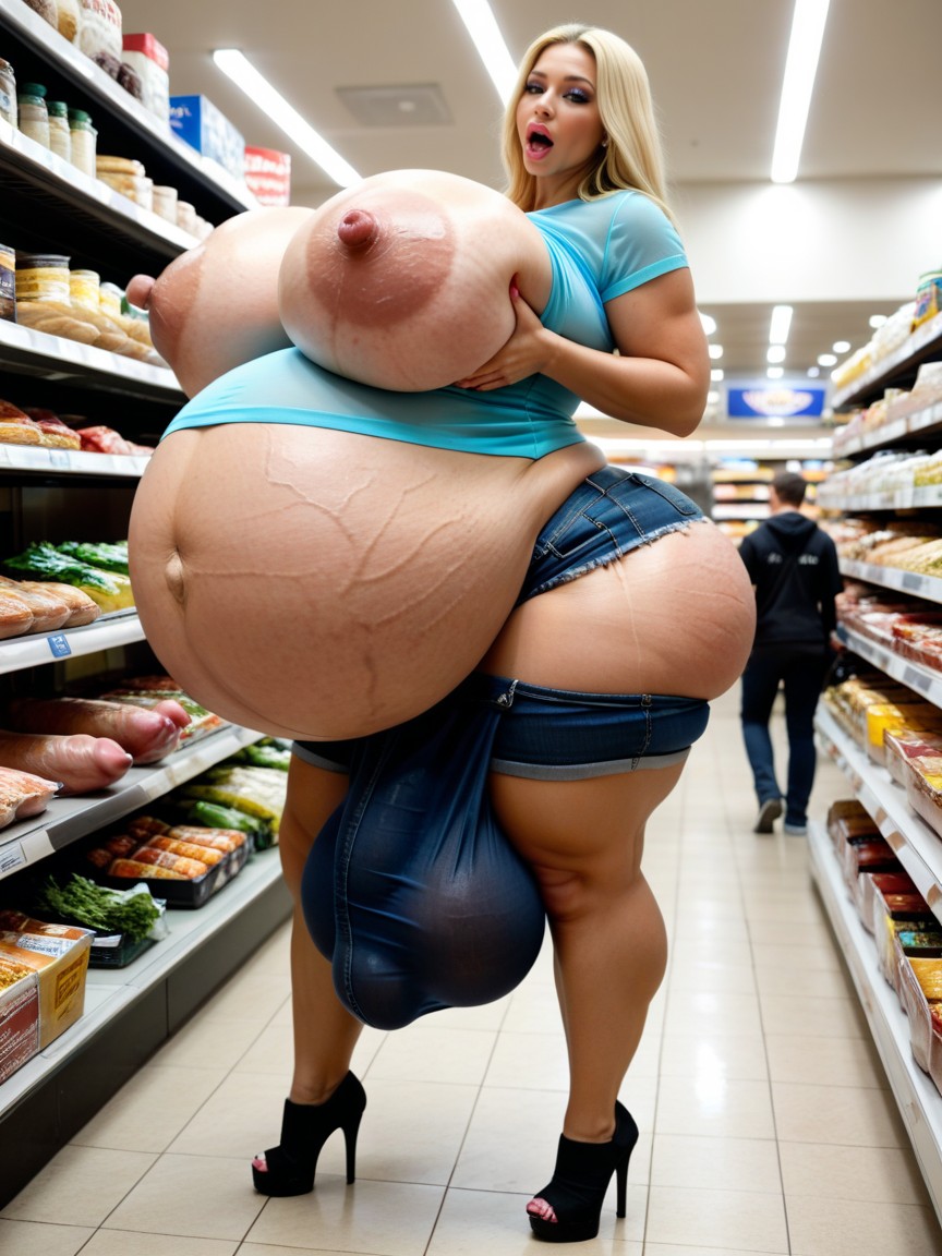 No Shoes, Detailed Eyes, Huge Plump Nipples AI Porn