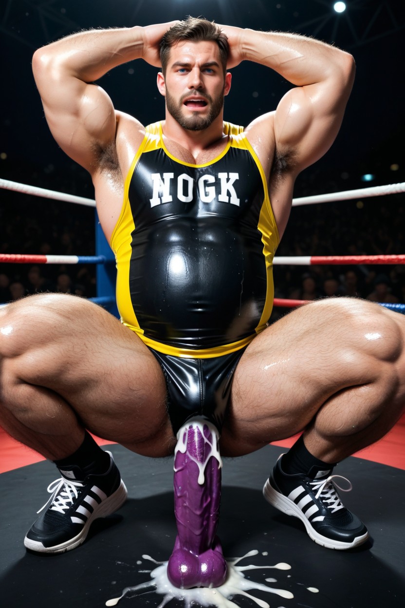 Hyper Hairy Shoulders, Sweaty, Muscle Man In Singlet Porno IA Gay