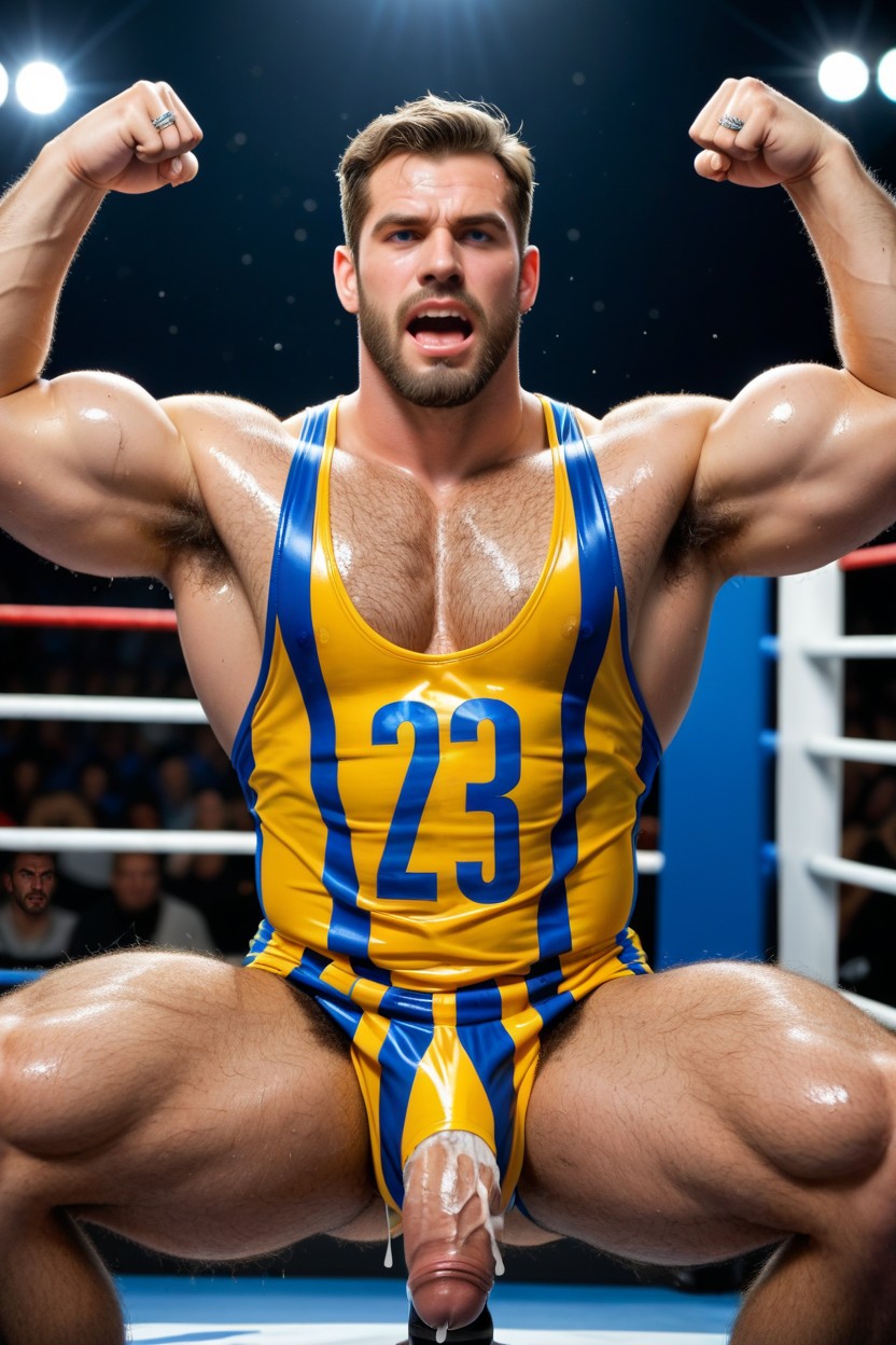 Extremely Hairy Body, Shiny Uniform, Angry AI Gay Porn