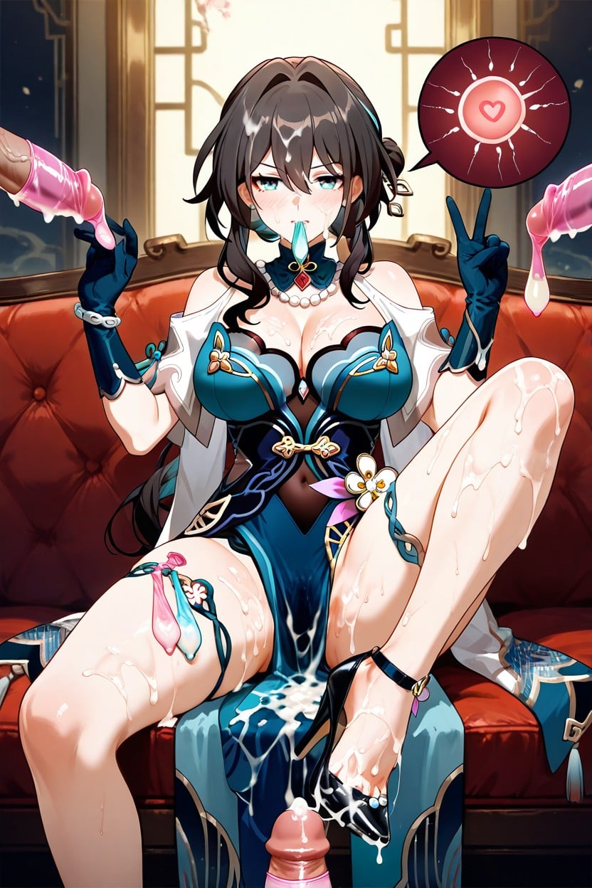 Skinny, Drinking Semen, Cum On Face Hentai AI Porn