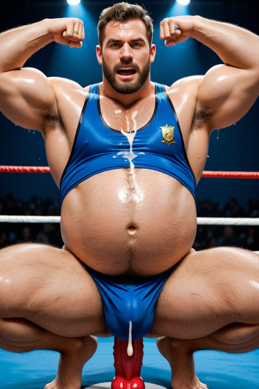 Shooting Load On Chest, Pregnant Belly, Blonde Hair AI Gay Porn
