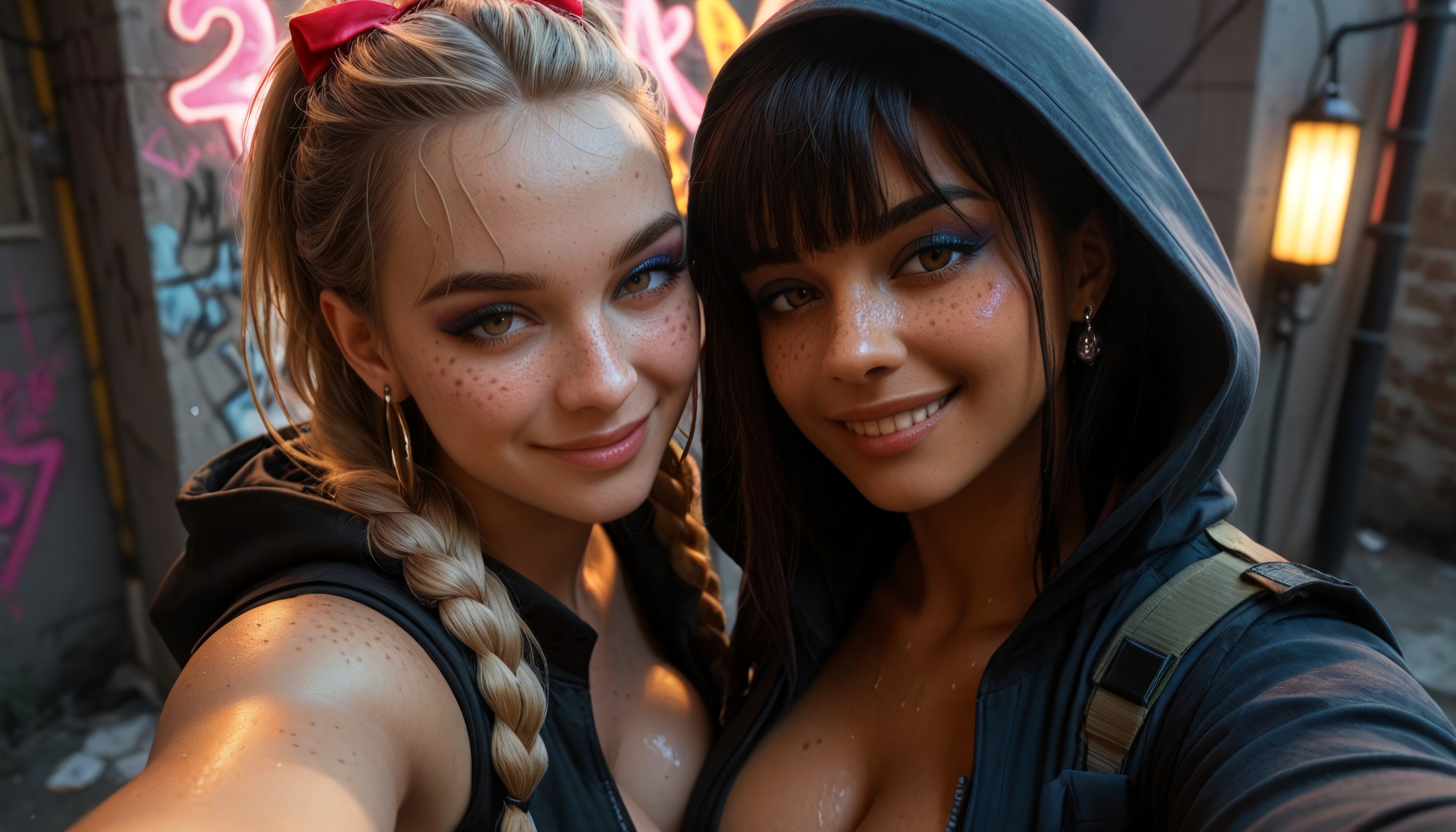 Earrings, Perfect Skin, Kissing Viewer AI Porn