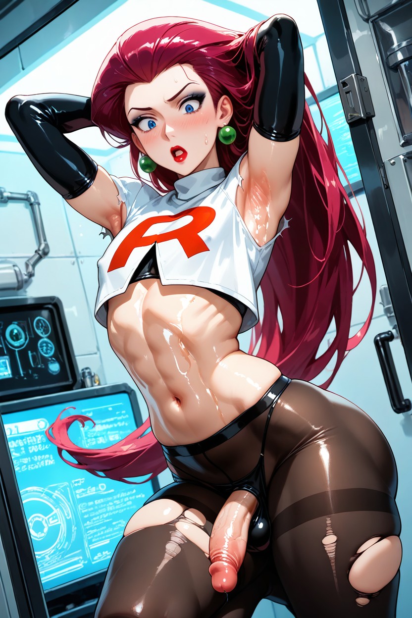 Quality Linework, Sexy Full Lips, Long Hair AI Gay Porn