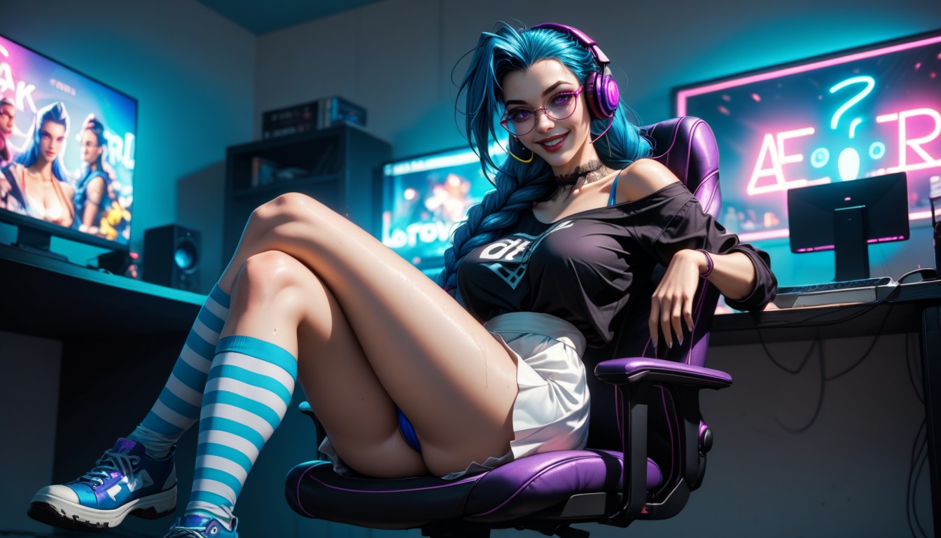 Ljinx Hair Styling, Ultra High Details, Dark Fantasy Art AI Porn