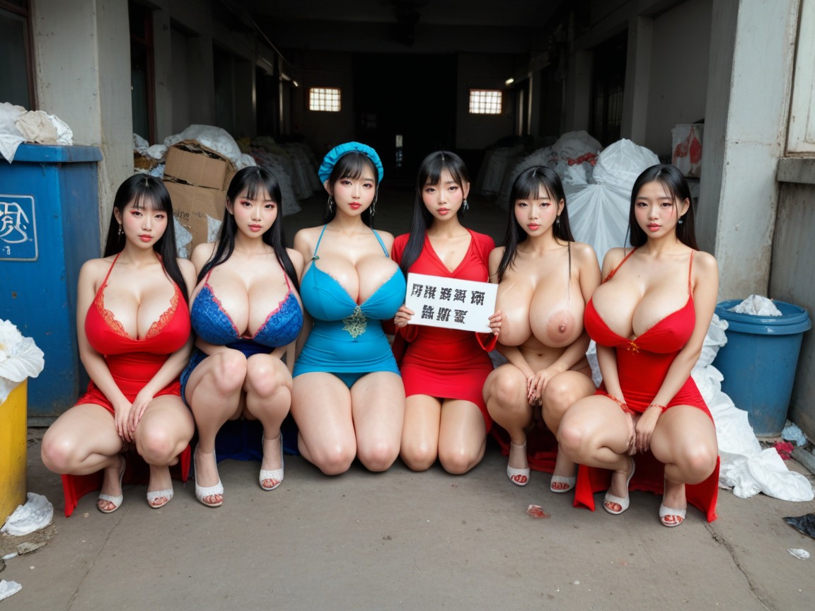 Extremely Large Eyes, Gigantic Perfect Boobs, Highly Detailed Chinese Breeding Slaves AI Porn