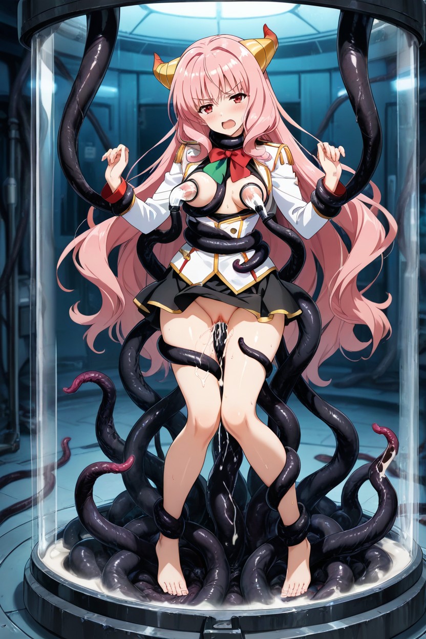 Tentacles Grabbing Breast, Angry, Model Hentai AI Porn
