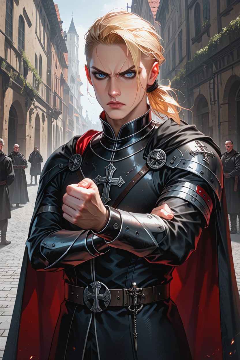 Angry, Medieval Street, Raised Fist Hentai AI Porn