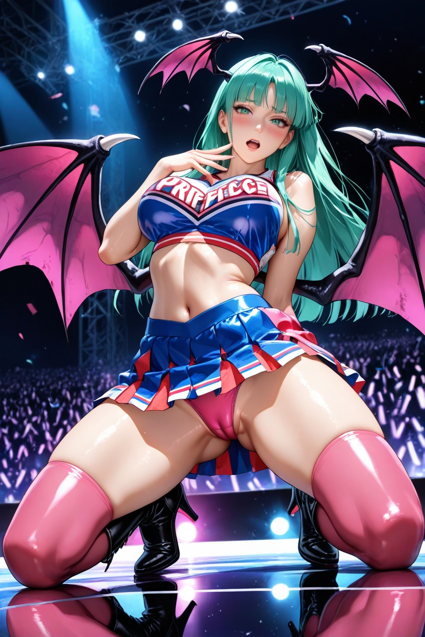 On Stage, Blushing, Morrigan Aensland Hentai AI Porn
