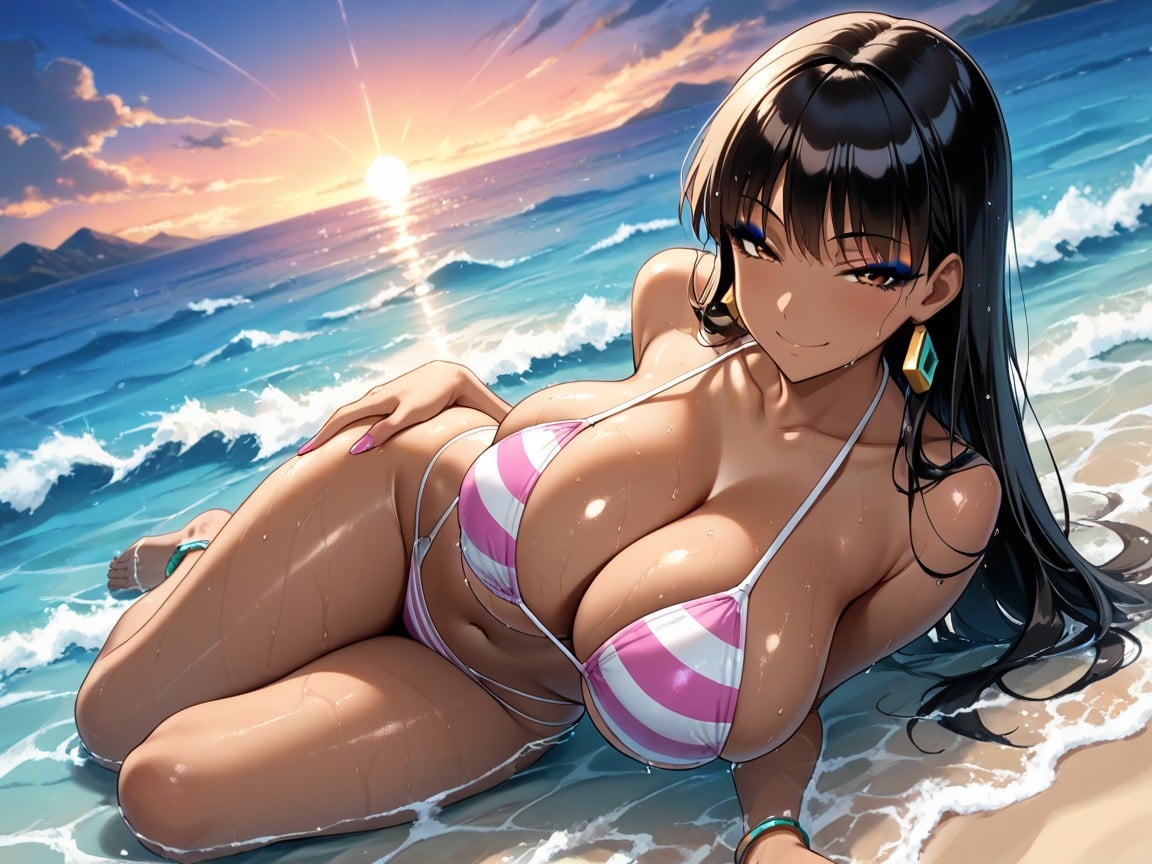 Dark Mocha Lips, Feet Visible, Deep Skin Hentai AI Porn