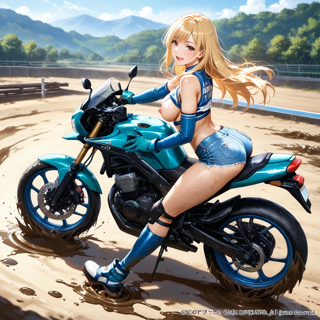Asian, Safety Gloves, Erect Puffy Pink Nipples Hentai AI Porn