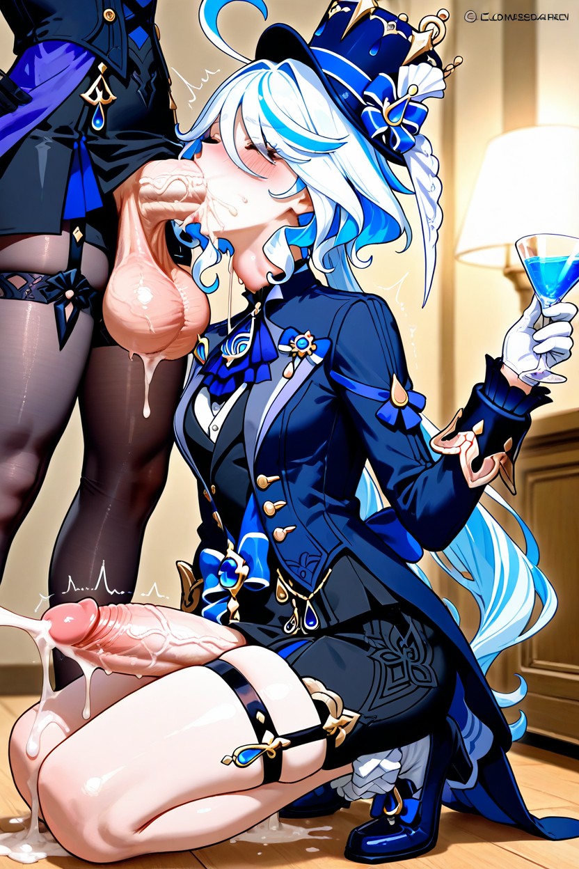 Pulls Her Hard Hard, Penis Bigger Than Body, Deepthroat Hentai AI Porn