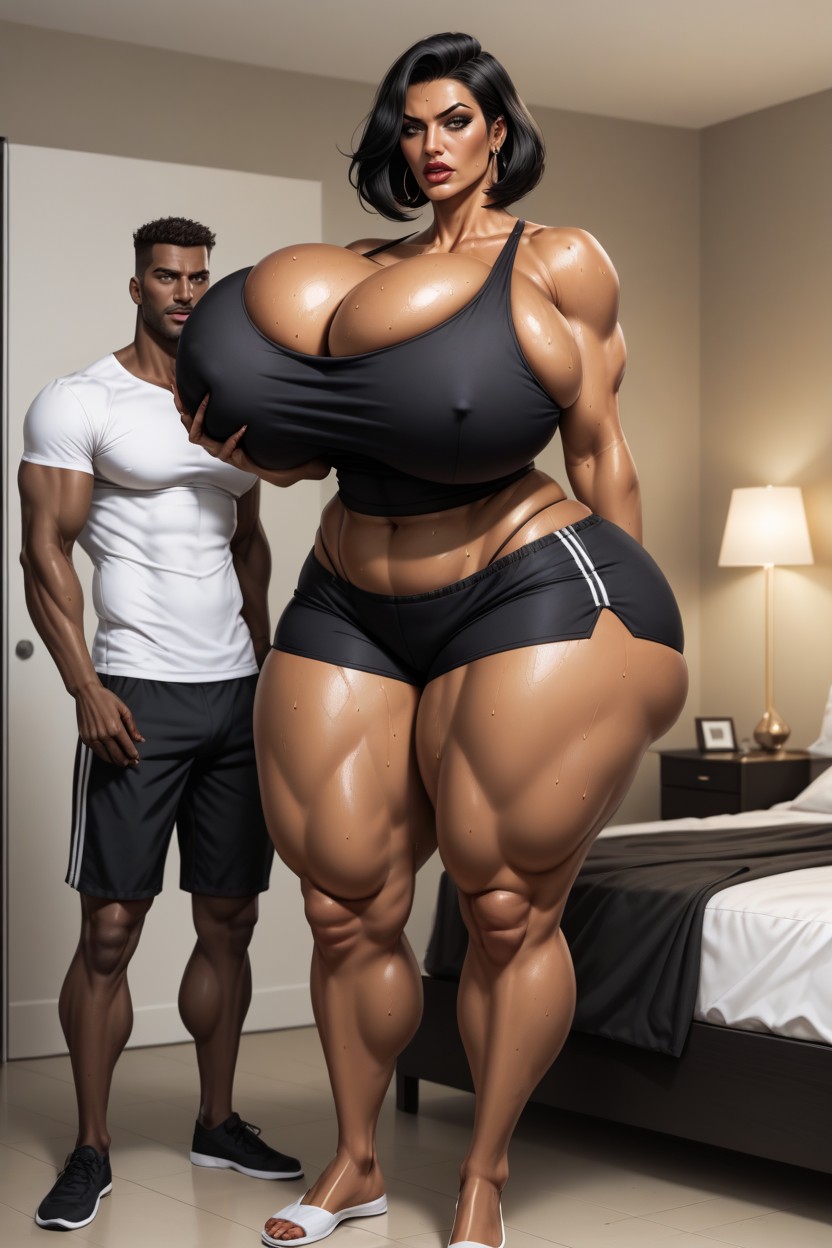 Man With Big Dick, Sleeveless T-shirt, Hyper Woman AI Porn