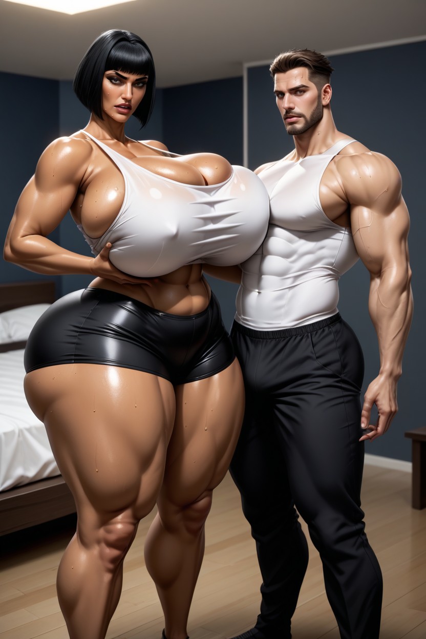Erection, Cotton Shorts, Shocked AI Porn