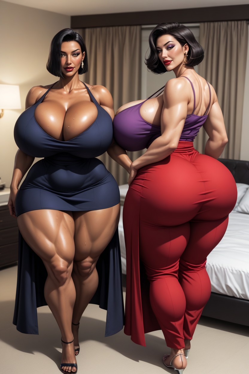 Full Body, Dark Skin, Bed AI Porn