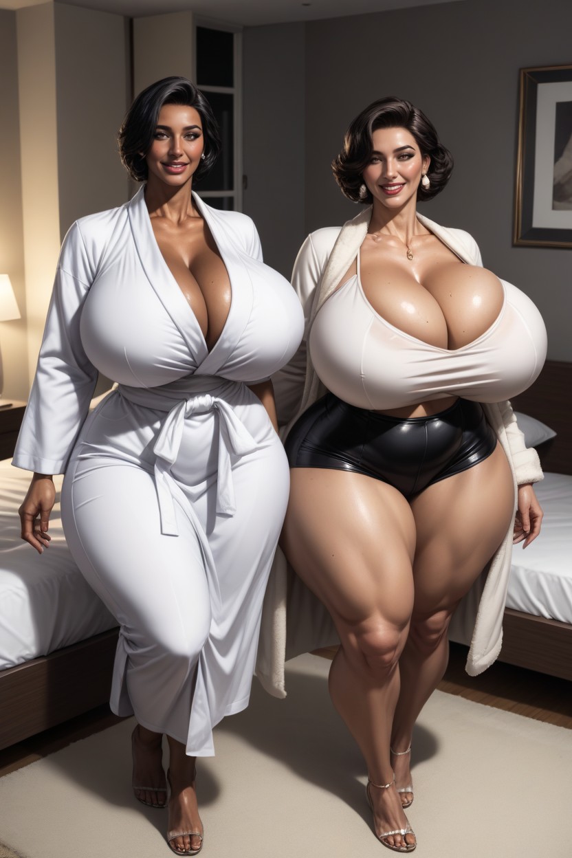 Thighs Exposed, Wide Angle, Licking AI Porn